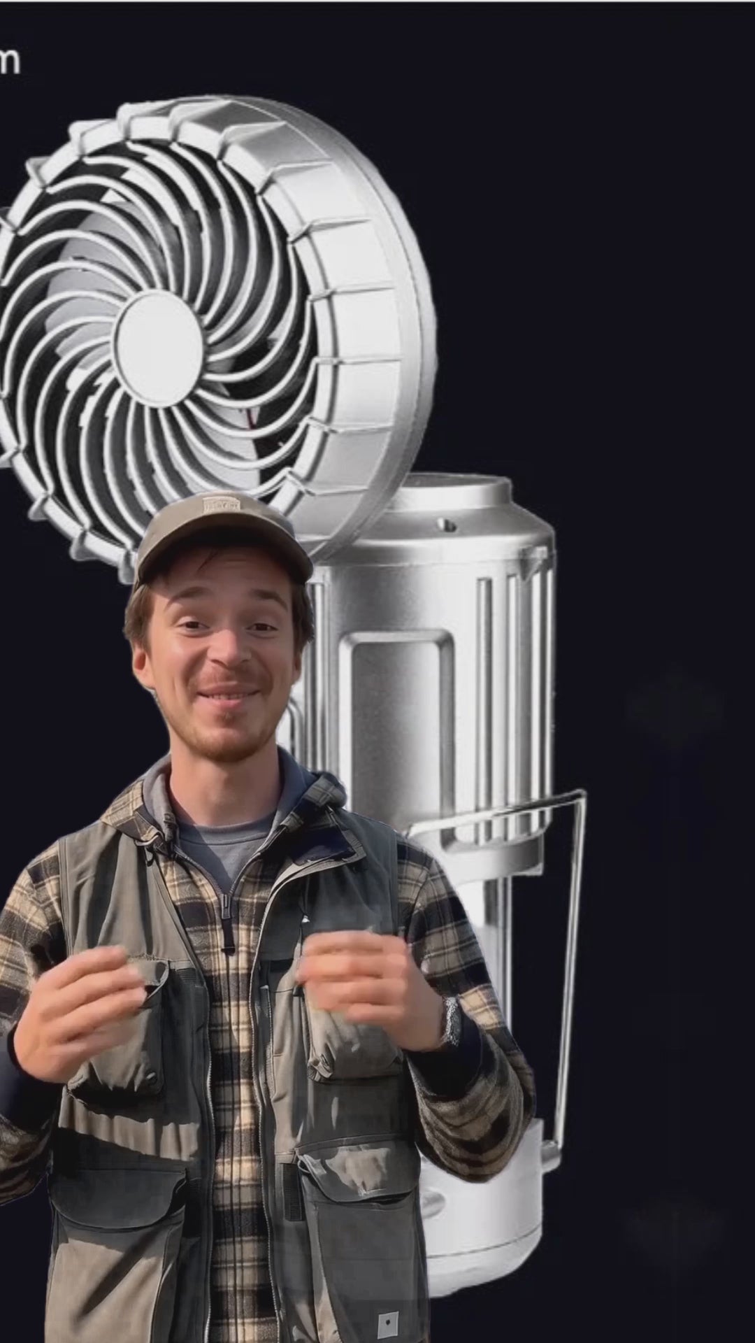 Solar powered camping lantern with built-in fan