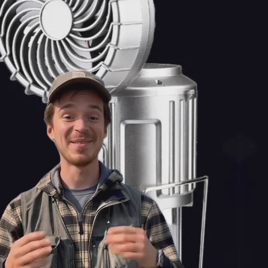 Solar powered camping lantern with built-in fan