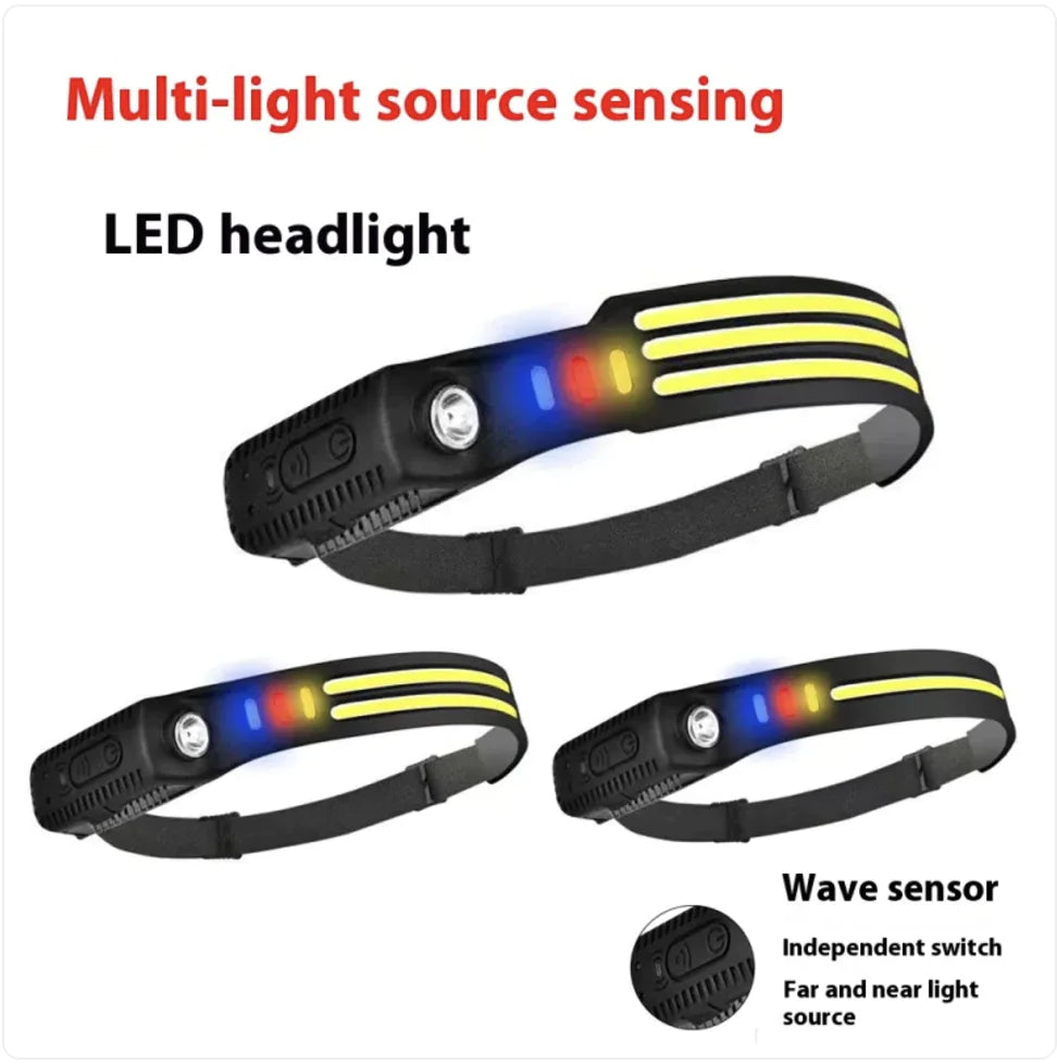 Rechargeable Dual-Light Silicone Touchless Sensor Headlamp